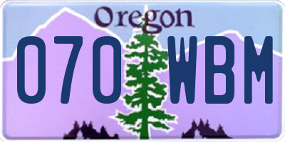 OR license plate 070WBM