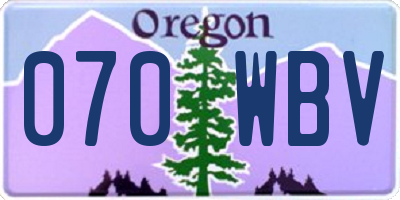 OR license plate 070WBV