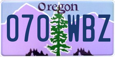 OR license plate 070WBZ