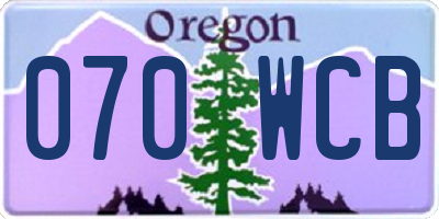 OR license plate 070WCB