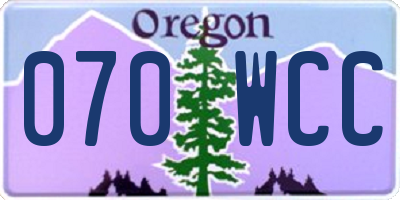 OR license plate 070WCC