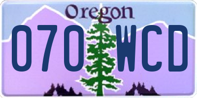 OR license plate 070WCD