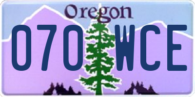 OR license plate 070WCE