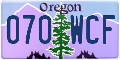 OR license plate 070WCF