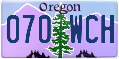 OR license plate 070WCH