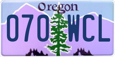 OR license plate 070WCL