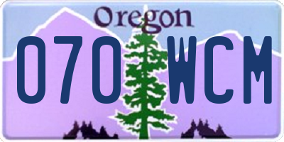 OR license plate 070WCM