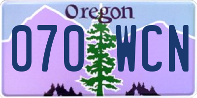 OR license plate 070WCN