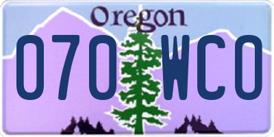 OR license plate 070WCO
