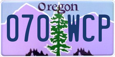OR license plate 070WCP