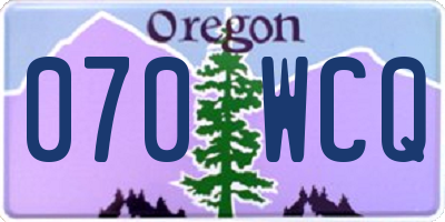 OR license plate 070WCQ