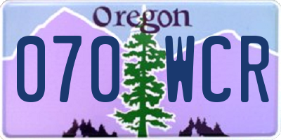 OR license plate 070WCR
