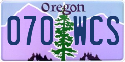 OR license plate 070WCS
