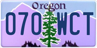 OR license plate 070WCT