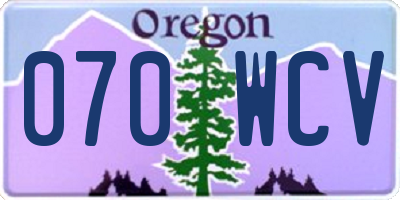OR license plate 070WCV