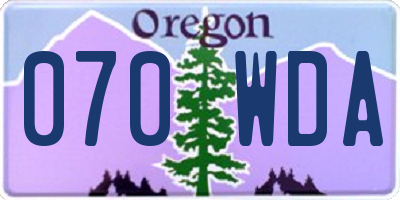 OR license plate 070WDA