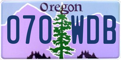 OR license plate 070WDB