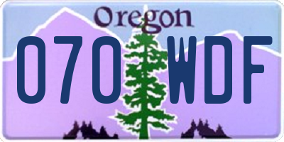 OR license plate 070WDF