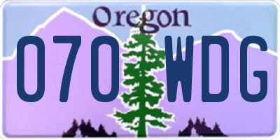 OR license plate 070WDG