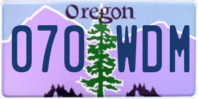 OR license plate 070WDM