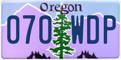 OR license plate 070WDP