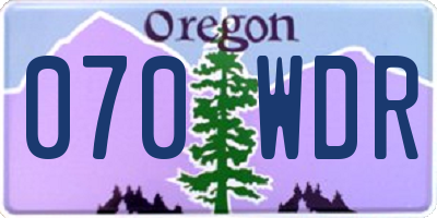 OR license plate 070WDR