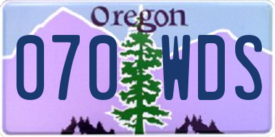 OR license plate 070WDS