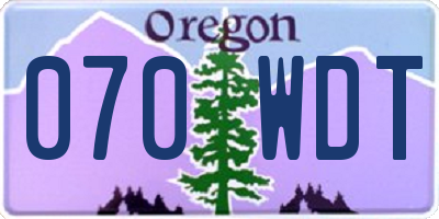 OR license plate 070WDT