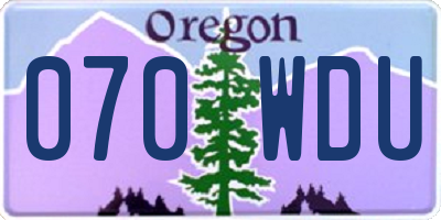 OR license plate 070WDU