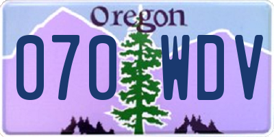 OR license plate 070WDV