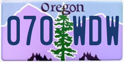 OR license plate 070WDW