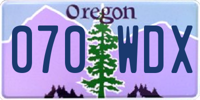 OR license plate 070WDX