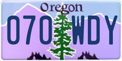 OR license plate 070WDY