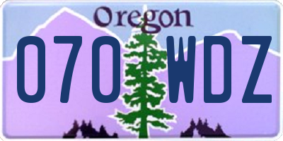 OR license plate 070WDZ
