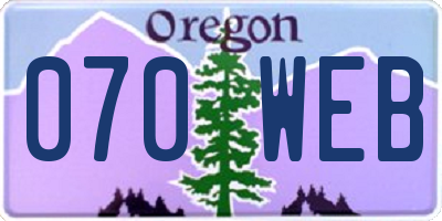 OR license plate 070WEB