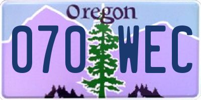 OR license plate 070WEC