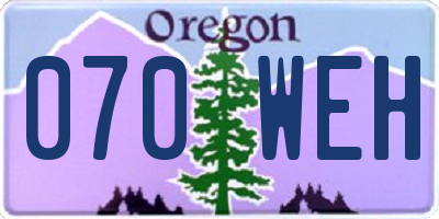OR license plate 070WEH