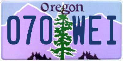 OR license plate 070WEI
