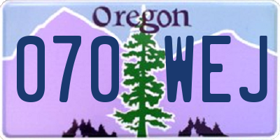 OR license plate 070WEJ