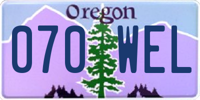 OR license plate 070WEL