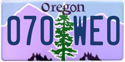 OR license plate 070WEO