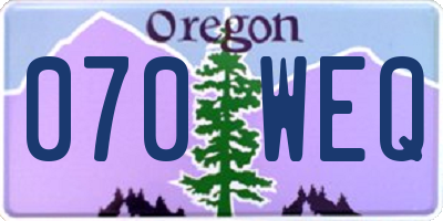OR license plate 070WEQ