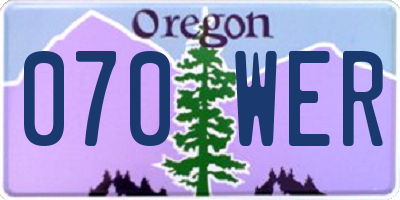 OR license plate 070WER