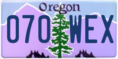 OR license plate 070WEX