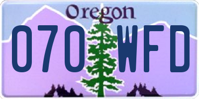 OR license plate 070WFD