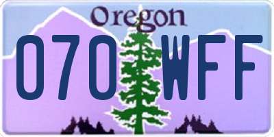 OR license plate 070WFF