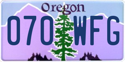 OR license plate 070WFG