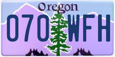 OR license plate 070WFH