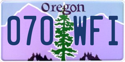 OR license plate 070WFI