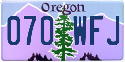 OR license plate 070WFJ